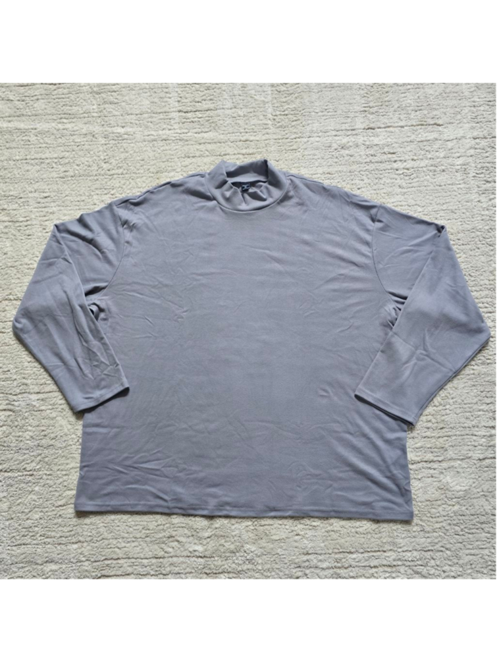 Men's MANFINITY Gray Long Sleeve Mock Neck Tee 6XL